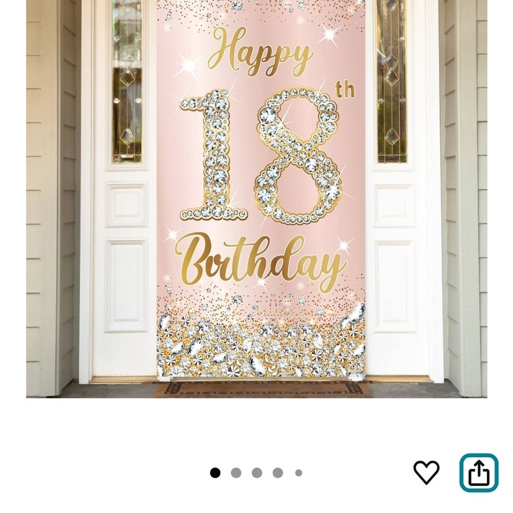 Elegant Gold and Pink 18th Birthday Banner
